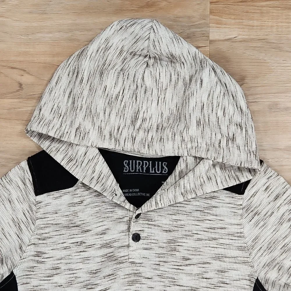 🧡Surplus Olive & White Variegated Long Sleeve Hoodie Large